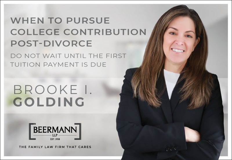 When to Pursue College Contribution Post-Divorce – Do Not Wait Until the First Tuition Payment Is Due